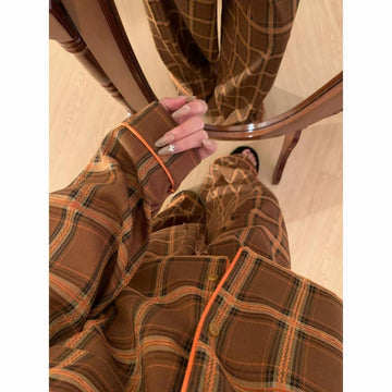 MQTIME  -  Light Luxury New Plaid Pajamas Women's Spring Autumn Winter Comfort High-end Student Dormitory Homewear Suit Comfort Temperament
